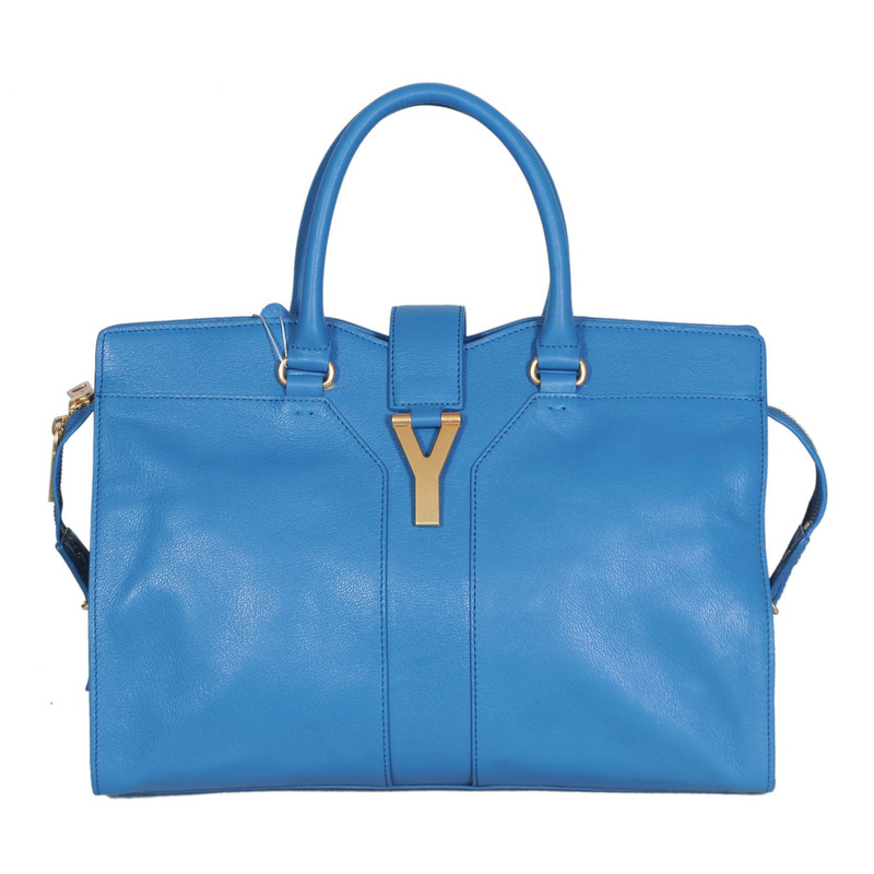 8221 Yves Saint Laurent medio Cabas Chyc Bag 8221 azzurro